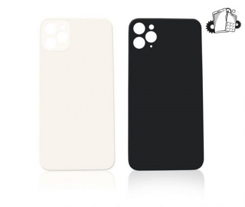 IPhone 11 Pro Battery Cover Glass With Adhesive (Silver) (Large Camera Hole)
