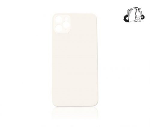 IPhone 11 Pro Battery Cover Glass With Adhesive (Silver) (Large Camera Hole)