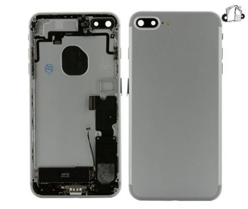 IPhone 7 Plus Silver Rear Back Housing Midframe Assembly W/ Pre-Installed Small Parts