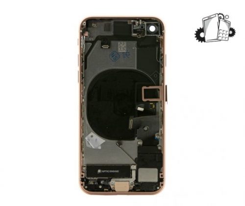 IPhone 8 Gold Rear Back Housing Midframe Assembly W/ Pre-Installed Small Parts
