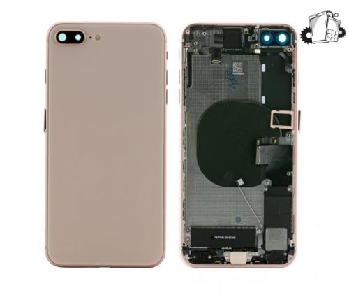 IPhone 8 Plus Rose Gold Rear Back Housing Midframe Assembly W/ Pre-Installed Small Parts