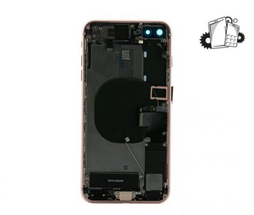 IPhone 8 Plus Rose Gold Rear Back Housing Midframe Assembly W/ Pre-Installed Small Parts