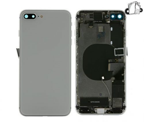 IPhone 8 Plus Silver Rear Back Housing Midframe Assembly W/ Pre-Installed Small Parts