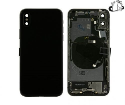 IPhone X Black Rear Back Housing Midframe Assembly W/ Pre-Installed Small Parts