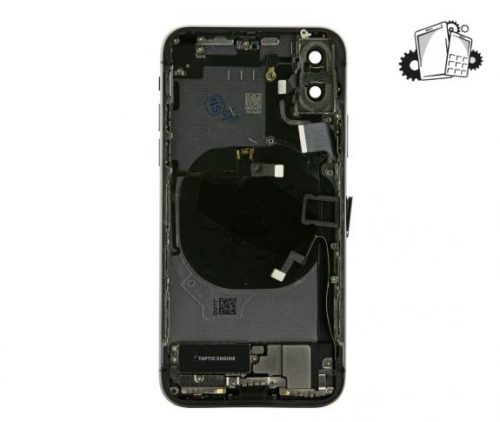 IPhone X Black Rear Back Housing Midframe Assembly W/ Pre-Installed Small Parts
