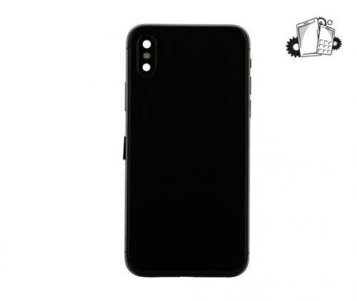 IPhone X Black Rear Back Housing Midframe Assembly W/ Pre-Installed Small Parts