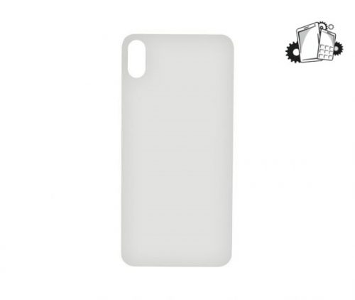IPhone XS MAX Silver Battery Cover Glass With Adhesive (Large Camera Hole)