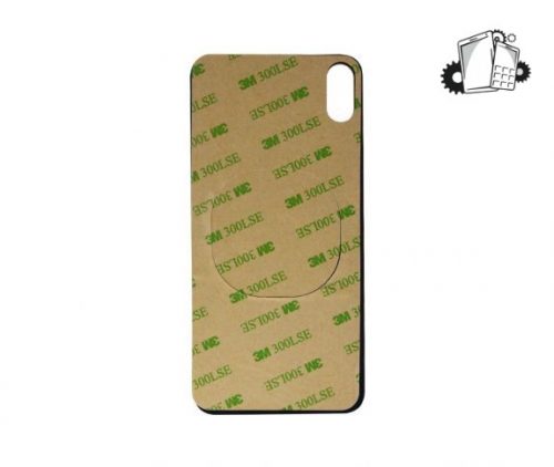 IPhone XS MAX Black Battery Cover Glass With Adhesive (Large Camera Hole)