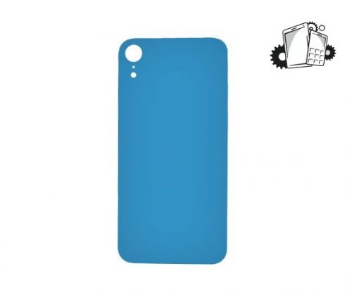 IPhone XR Blue Battery Cover Glass With Adhesive (Large Camera Hole)