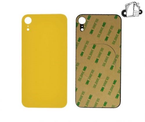 IPhone XR Yellow Battery Cover Glass With Adhesive (Large Camera Hole)