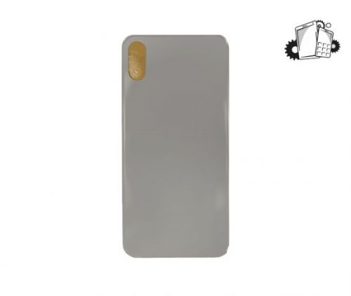 IPhone XS Silver Battery Cover Glass With Adhesive (Large Camera Hole)