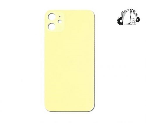 IPhone 11 Yellow Battery Cover Glass With Adhesive (Large Camera Hole)