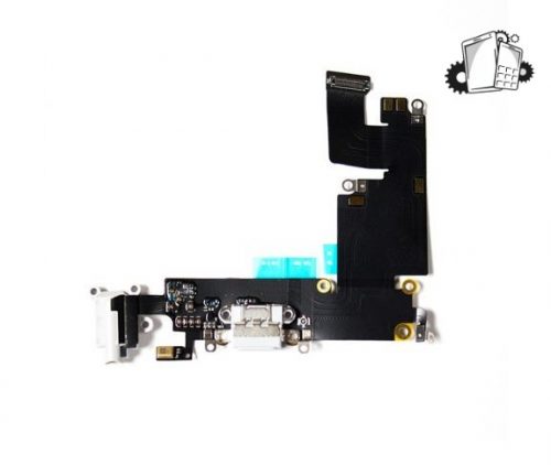 IPhone 6 Plus Charging Port Dock, Mic, Headphone Flex – White