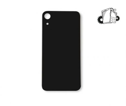 IPhone XR Black Battery Cover Glass With Adhesive (Large Camera Hole)