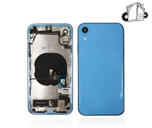 IPhone XR Blue Rear Back Housing Midframe Assembly W/ Pre-Installed Small Parts
