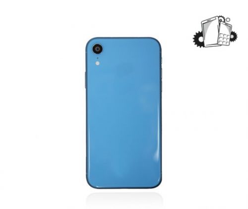 IPhone XR Blue Rear Back Housing Midframe Assembly W/ Pre-Installed Small Parts