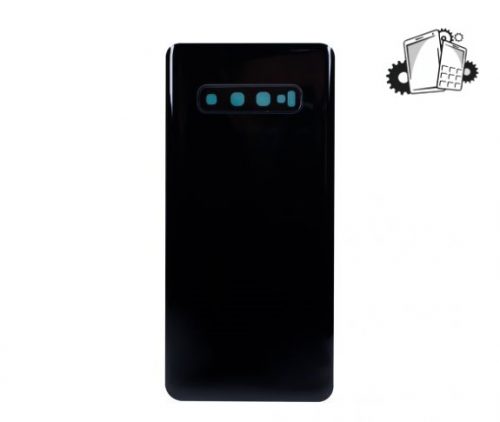 Samsung Galaxy S10 Glass Back Cover With Camera Lens Cover And Adhesive(Prism Black)