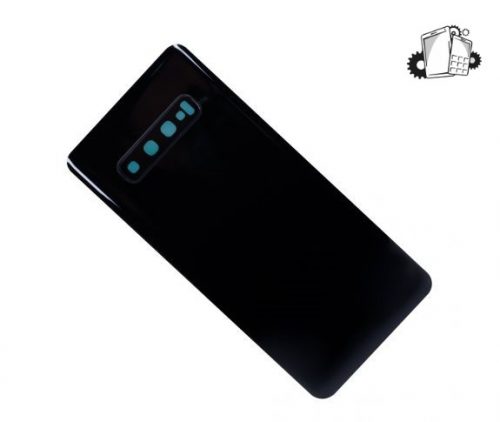 Samsung Galaxy S10 Plus Glass Back Cover With Camera Lens Cover And Adhesive(Prism Black)