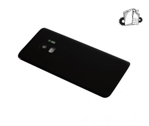 Samsung Galaxy S9 Glass Back Cover With Camera Lens Cover And Adhesive(Black)