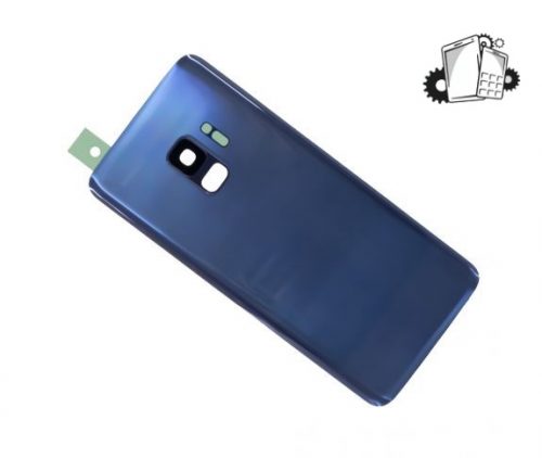 Samsung Galaxy S9 Glass Back Cover With Camera Lens Cover And Adhesive(Blue)
