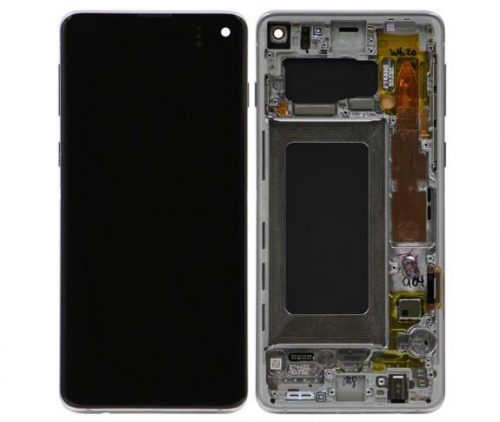 Samsung Galaxy S10 Glass Screen LCD Assembly Replacement With Front Housing (Prism White)