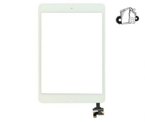 IPad Mini / Mini 2 Grade A Glass Screen Digitizer With IC Chip & Home Button Assembly – White