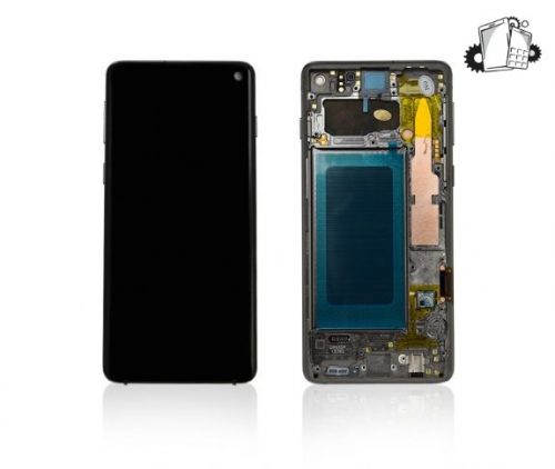 Samsung Galaxy S10 Glass Screen LCD Assembly Replacement With Front Housing (Prism Black)