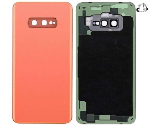 Samsung Galaxy S10 Glass Back Cover With Camera Lens Cover And Adhesive(Flamingo Pink)