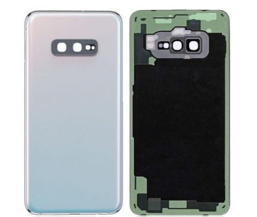 Samsung Galaxy S10 Glass Back Cover With Camera Lens Cover And Adhesive(Prism White)