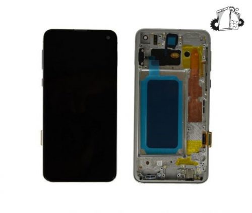 Samsung Galaxy S10e Glass Screen OLED Assembly Replacement With Frame (Prism White)