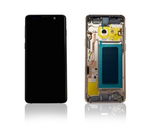 Samsung Galaxy S9 Glass Screen LCD Assembly Replacement With Front Housing (Sunrise Gold)