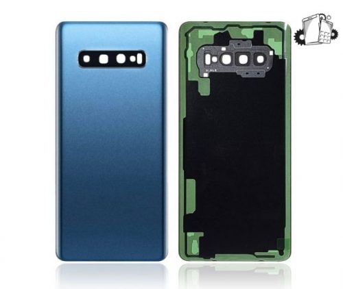 Samsung Galaxy S10 Plus Glass Back Cover With Camera Lens Cover And Adhesive(Prism Blue)