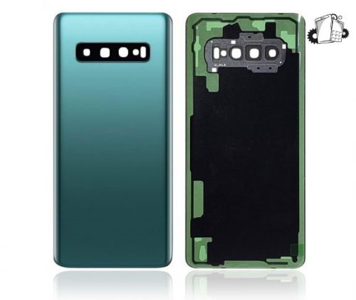 Samsung Galaxy S10 Plus Glass Back Cover With Camera Lens Cover And Adhesive(Prism Green)