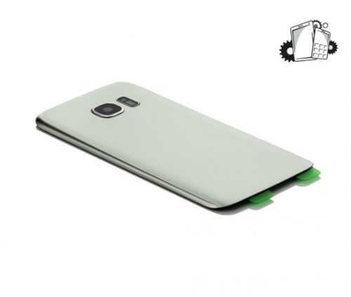 Samsung Galaxy S7 Glass Back Cover with Camera Lens Cover and Adhesive(Silver)