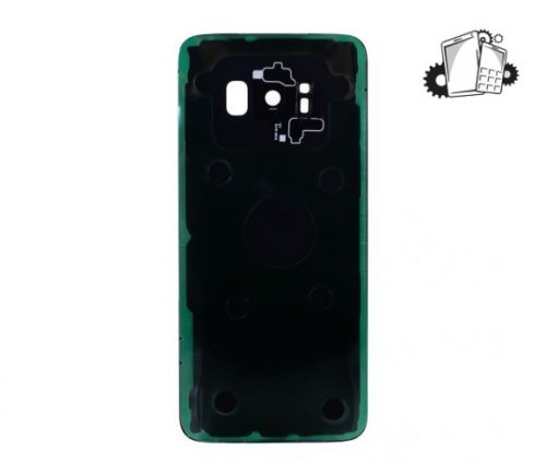 Samsung Galaxy S8 Glass Back Cover With Camera Lens Cover And Adhesive(Black)