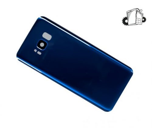 Samsung Galaxy S8 Glass Back Cover With Camera Lens Cover And Adhesive(Blue)