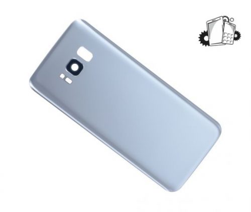 Samsung Galaxy S8 Glass Back Cover With Camera Lens Cover And Adhesive(Silver)