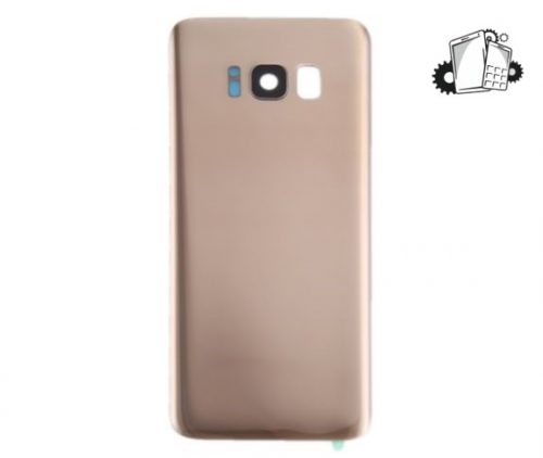 Samsung Galaxy S8 Plus Glass Back Cover With Camera Lens Cover And Adhesive(Gold)
