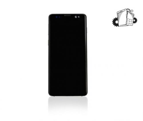 Samsung Galaxy S8 Glass Screen OLED Assembly Replacement With Front Housing (Midnight Black)