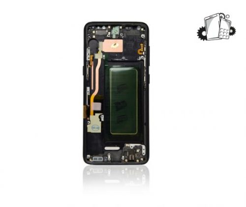 Samsung Galaxy S8 Glass Screen OLED Assembly Replacement With Front Housing (Midnight Black)