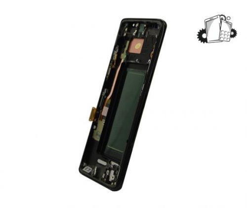 Samsung Galaxy S8 Glass Screen OLED Assembly Replacement With Front Housing (Midnight Black)