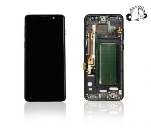 Samsung Galaxy S8 Plus Glass Screen LCD Assembly Replacement With Front Housing (Midnight Black)