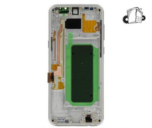 Samsung Galaxy S8 Plus Glass Screen LCD Assembly Replacement With Front Housing (Arctic Silver)